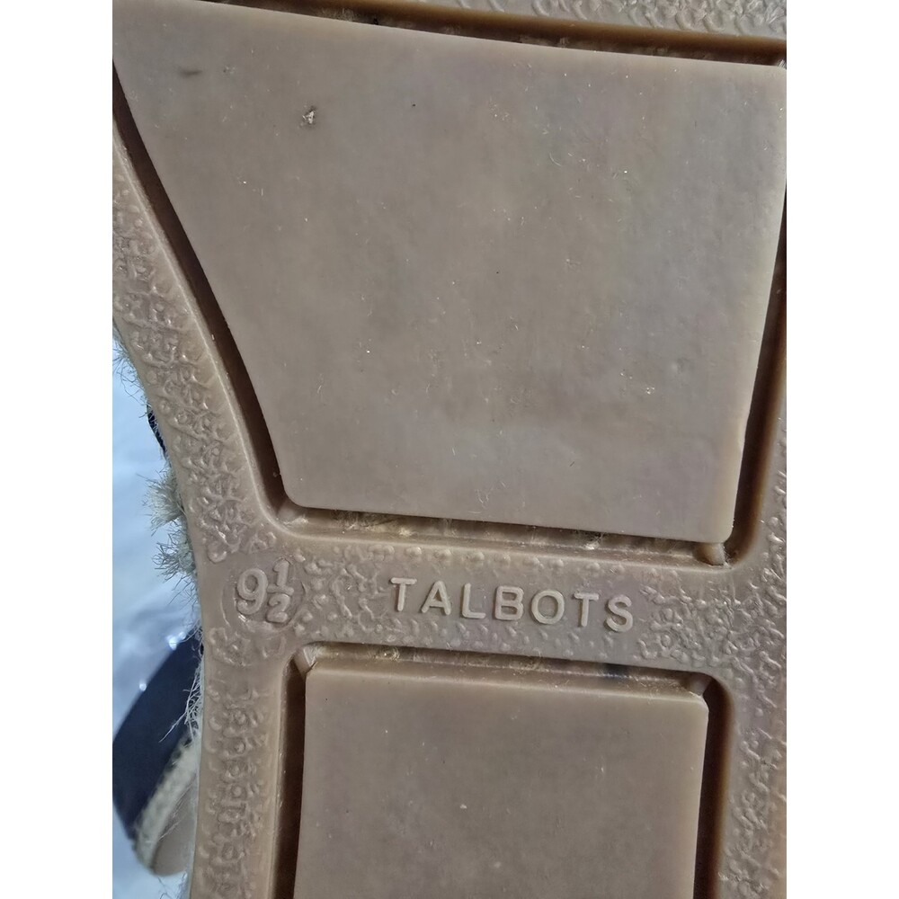 Talbots IZZY Knot Detail Espadrilles SOFT Comfort Size 9.5 Black Leather Slip-on - Picture 8 of 10